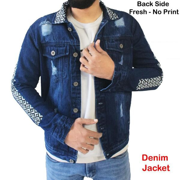 Stylish multi design denim shirt