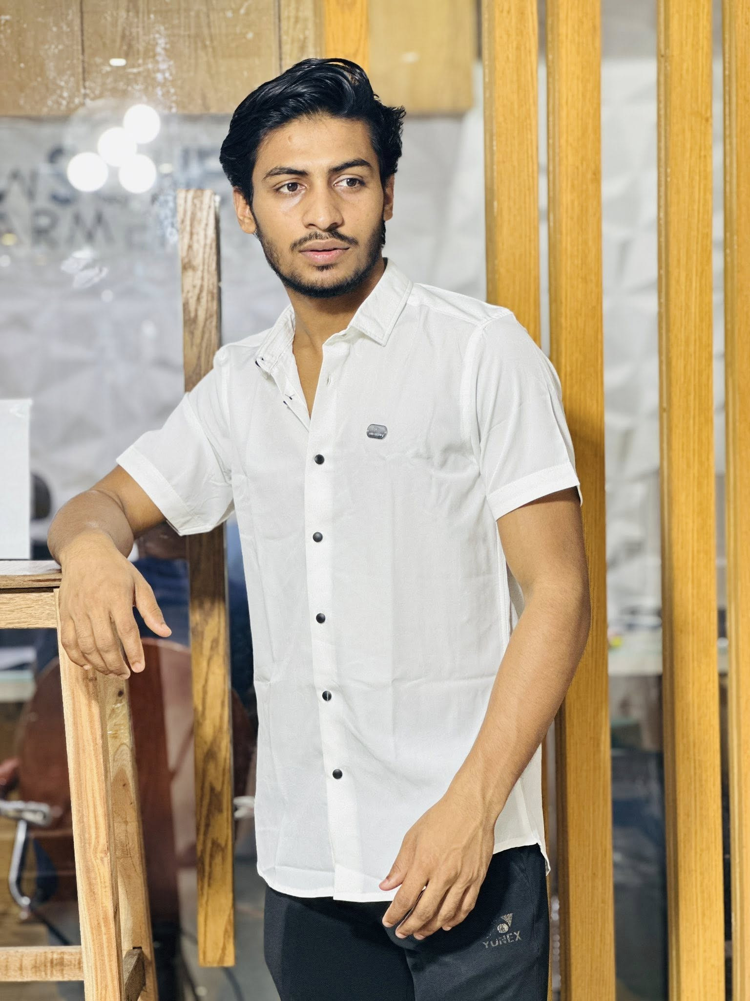 China Stitching Hap Sleeve Shirt